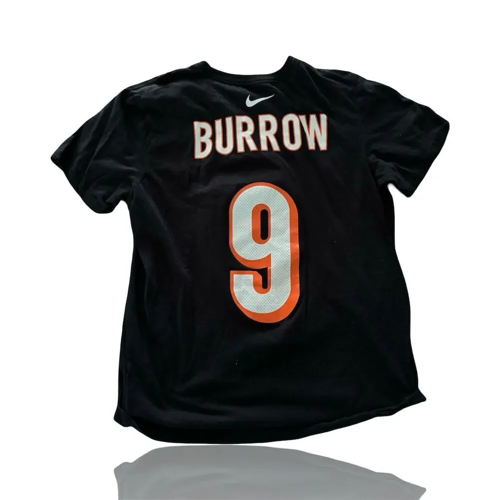 Cincinnati Bengals Joe Burrow Jersey Style Nike Men's Black T-Shirt Size L